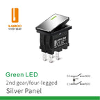 LANBOO 14mm*9mm Series 7Amp High Current Rocker Switch ON-OFF-ON 2/3Position 4/6Pin KCD1  With Red/Green Light  12V24V220V