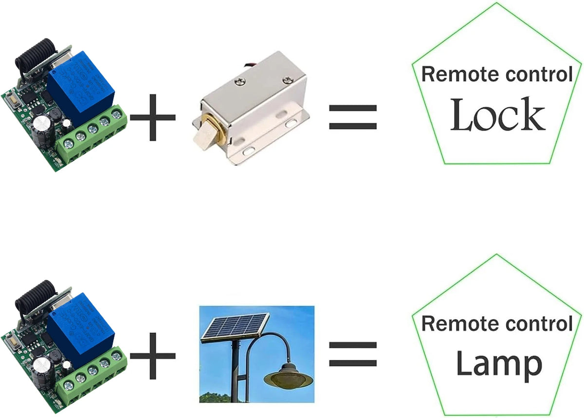 QIACHIP 433MHz Wireless Remote Control Switch Dry Contacts RF Relay Module DC 5V 12V 24V 48V 60V Remote Controls Gate Door Light