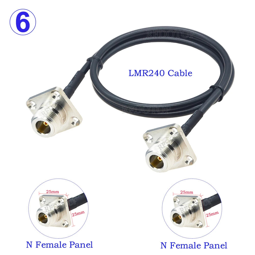 LMR240 Cable BNC Male Plug to N Male/N Female Jack Connector 50 Ohm 50-4 Pigtail RF Coaxial Jumper 4G 5G LTE Extension Cord