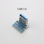 1PCS Data Charging Cable Jack Test Board with Pin Header 90 Degree Micro Mini USB Type C 2Pin USB 3.0 2.0 Female Male Connector
