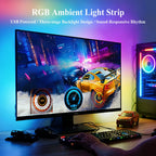 RGB Screen Backlight Strip Light 5V USB Bluetooth 24Keys Remote Kit Music Sycn Atmosphere APP Dreamy for Party Gaming Room Decor