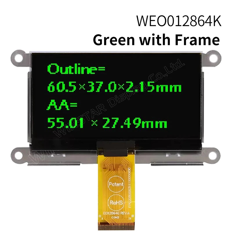 Winstar WEO012864K 31P COG Graphic SPI/I2C/6800/8080 SSD1309 3V 2.7" 27 2.7 inch 128x64 OLED Display