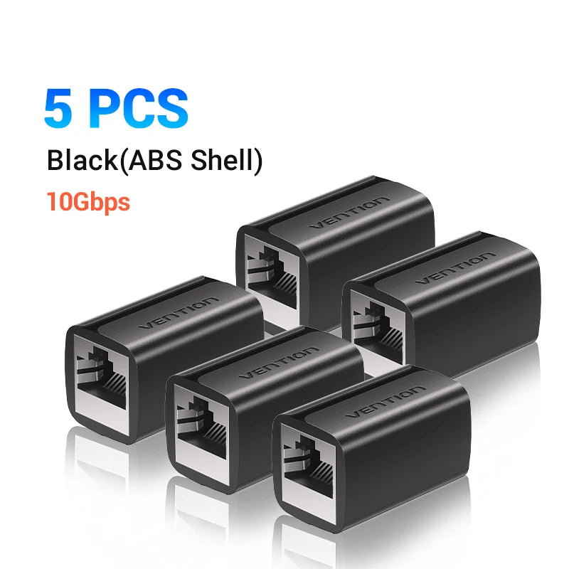 Vention RJ45 Connector Cat7/6/5e Ethernet Adapter Female to Female 8P8C Patch Network Extender Extension Wire for Ethernet Cable