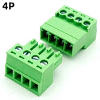 5Sets Solderless Docking Type 2EDG 3.81MM Screw Terminal Block Connector PCB Plug-in Type 2EDG Type Green Terminal Block