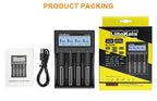 LiitoKala Lii-CH4 Smart Charger for 18650/21700/26650/AA/AAA/Ni-MH/Li-ion,1.2V/1.5V 4-Slot Fast Charge, USB-C, Auto Detect