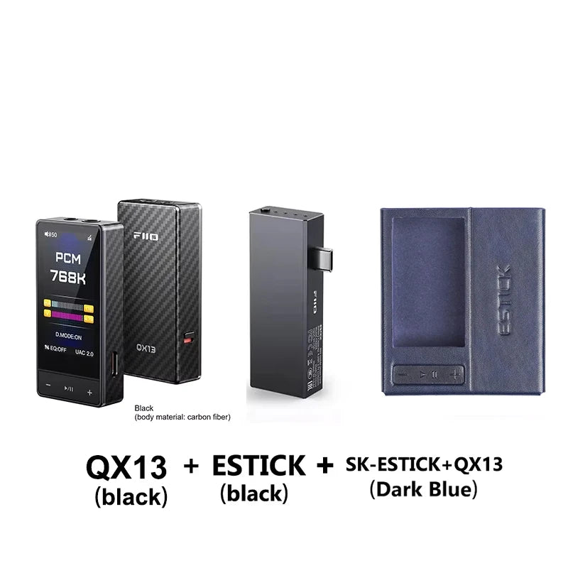 FiiO QX13 HIFI Portable Headphone Amplifier AMP Hi-res Desk TOP-grade Decoder USB DAC ES9027PRO DSD512 PCM768K 900WM
