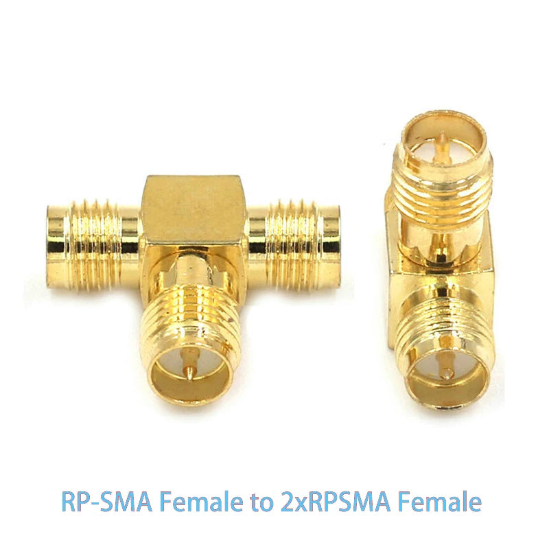 SMA 3 Way Adapter SMA Male to Dual 2 SMA Female Splitter 'T' Type Connector Adapters
