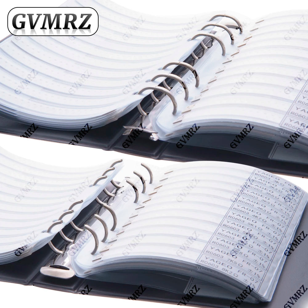 Sample Book Resistor Kit SMD Book Resistor Assortment Kit 0603 0805 1206 1% FR-07 170 Values 0R-10M Smd 0201 0402 DIY