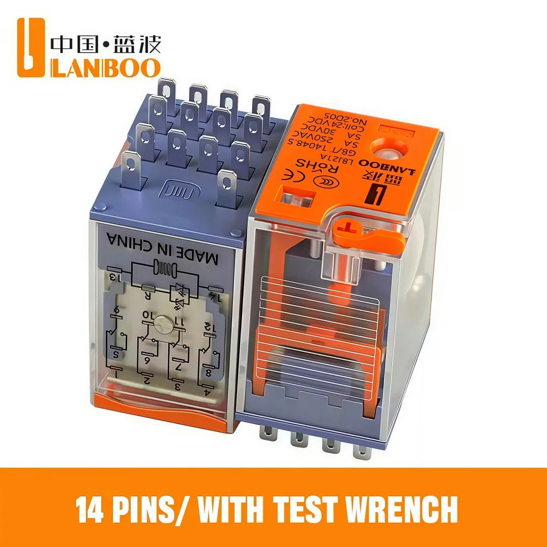 LANBOO Relay 12V 24V/AC 220V AC Voltage Coil High Quality General Purpose Micro Mini Relay with Socket Base 8pin/14pin