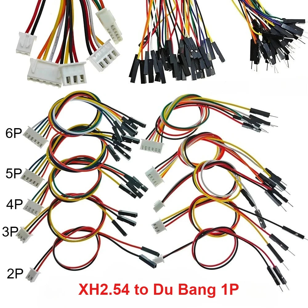 5PCS XH2.54 To Du Bang Line Cable 1P Male/Female 2P 3P 4P 5P 6P 1007 26AWG Jumper Wire Sensor PCB Connecting Wire  20/30cm