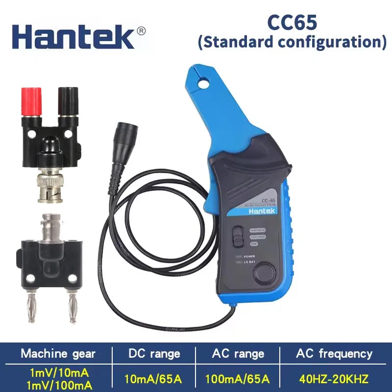 Hantek CC65 CC650 CC800 AC/DC Current Clamp Meter Transducer for Digital Multimeter Oscilloscope Probe with BNC Type Connector
