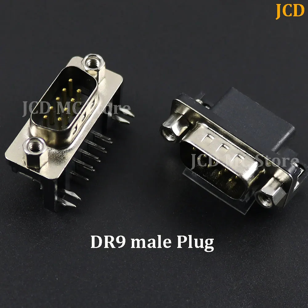 1/5/10Pcs DR9 DR15 Hole/Pin Female/Male Right Angle Welded D-Sub Connector RS232 Serial Port Adapter DB9 9/15 Pin