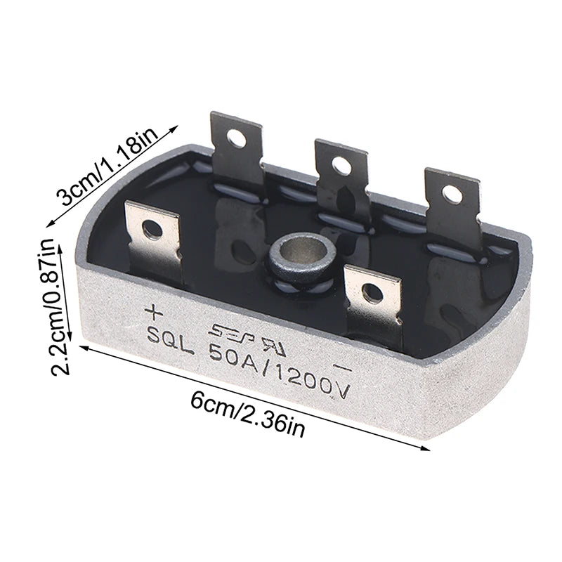 50A 1200V Aluminum Metal Case 3 Phase Diode Bridge Rectifier 50Amp SQL50A Bridge Rectifier Diode Module Electronic Components