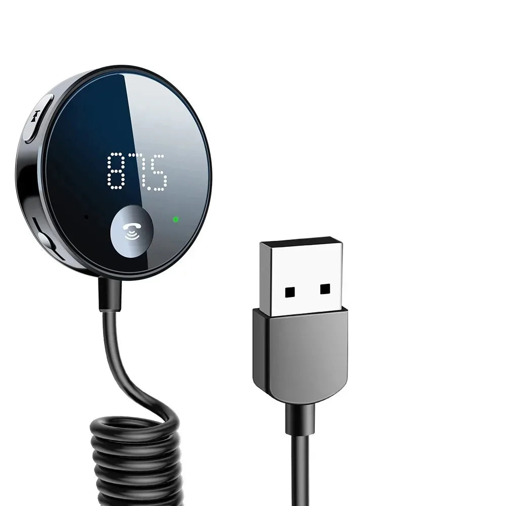 Bluetooth 5.0 FM/AUX Transmitter Audio FM Transmitter and Receiver Hands-Free Car Adapter FM Bluetooth Fast Charger