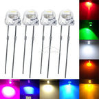 F5 5mm Straw Mini Hat Emitting Diode Ultra Bright Water Clear Light Bead White Blue Green Yellow Red Wide Angle LED Bulb