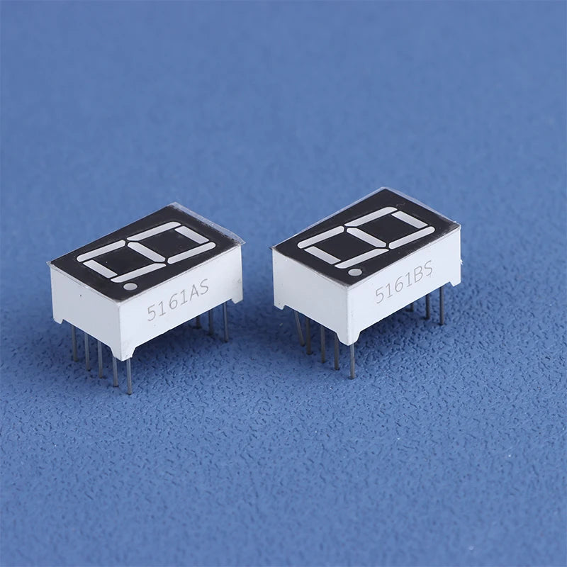 10Pcs 0.56 Inch 10Pins 1 Bit 7 Segment Red LED Digital Display Tube Common Anode Cathode 5161AS 5161BS