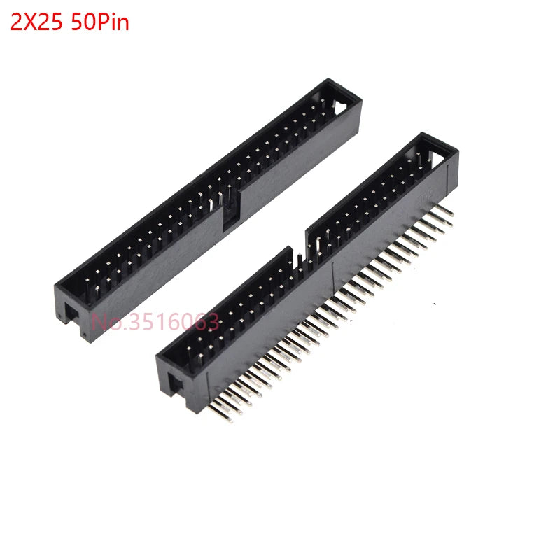 5/10Pcs Right Angle 6/10/20/26/34/40 Pin 2.54mm Pitch Male Socket Idc Box Header Pcb Connector Double Row 10p/20p/40p Dc3 Header