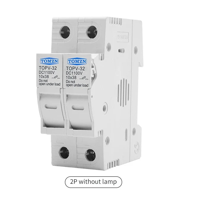 TOMZN 1P 2P DC Fuse Holder 10*38mm High Voltage Solar PV 1100V TOPV-30 Base Photovoltaic System Protection Protector GPV