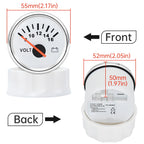 52mm Volt Gauge Marine Auto Voltmeter Universal 8-16V Waterproof Gauge Car Boat Instrument Red Backlight 12V Car Voltage Gauge
