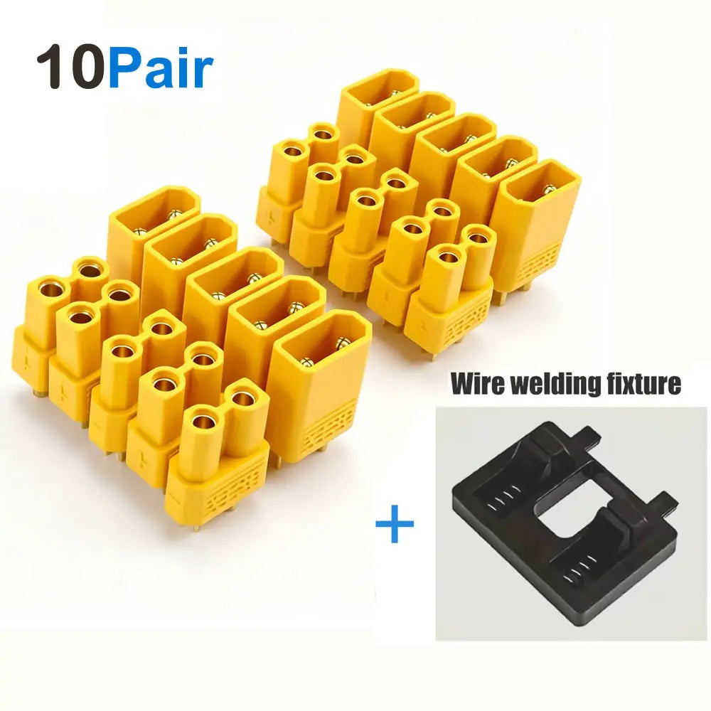 XT30 Connector Plug Female / Male XT30 Bullet Connector with Welding Fixtures for RC Battery Connector, RC Lipo Battery Car Boat