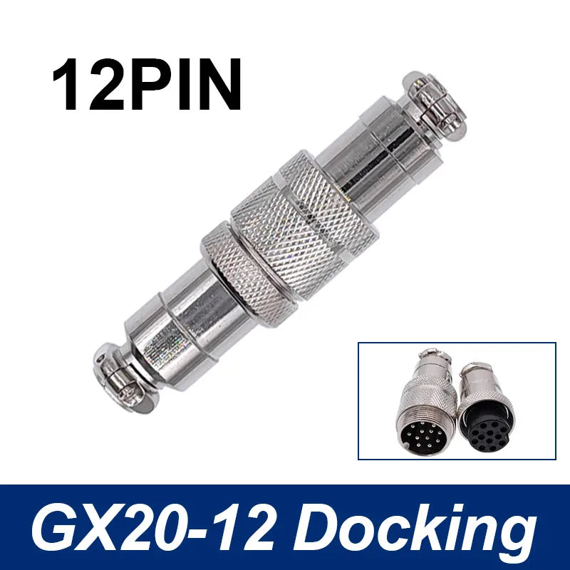 GX20 Docking Type Aviation Plug Socket 2 Pin to 15 Pin Male Female Butt Joint Circular Connector Inline Cable Wire Connector