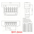 YanXi 10PCS SH1.0 1.25 ZH1.5 PH2.0 XH2.54 Connector Female Plug 2/3/4/5/6/8/9/10/12Pin With Cable Terminal Wire 10/20/30cm