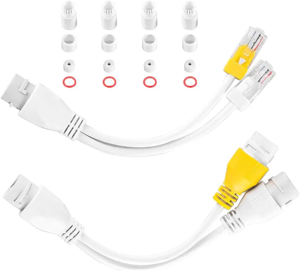 Waterproof IP PoE Ethernet Splitter Adapter RJ45 Fits Connectors for Security Camera Installation Ethernet Cable Management