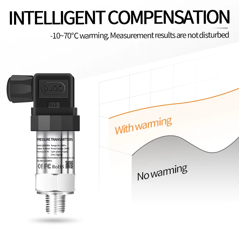 4-20mA Output Pressure Sensor Transmitter 12-36V Supply Water Gas Oil Liquid 150psi Gauge NPT1/4 G1/2 0.5bar 1bar 16 Bar 25 Bar