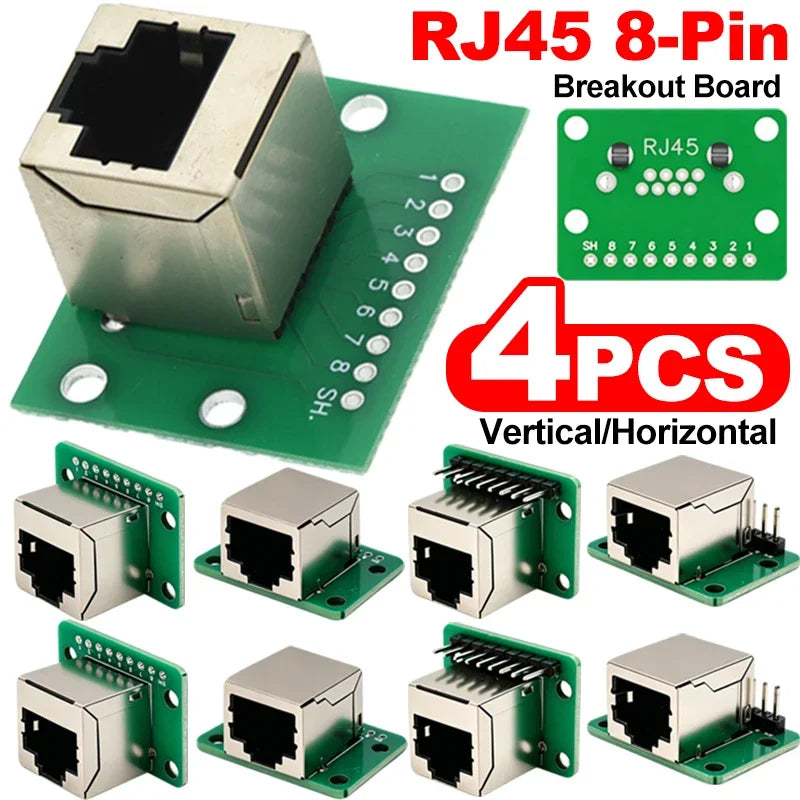 RJ45 Network Port Adapter Board Modular Ethernet Connector Network Interface Breakout Board 8-pin Direct Connection Adapter