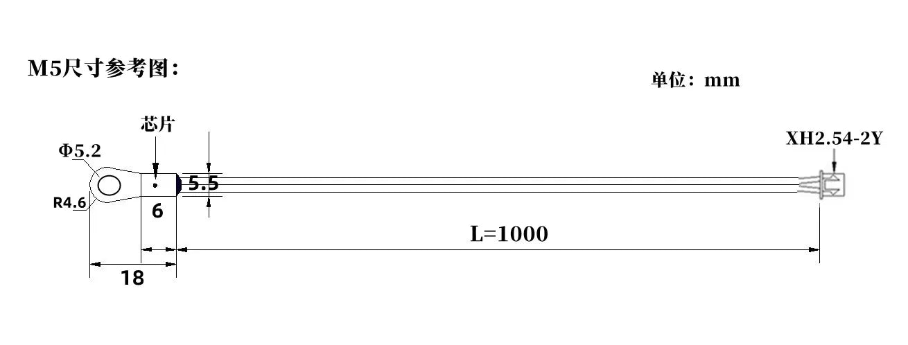 NTC Temperature Sensor Temperature Measurement Thermistor 10K B3950 1% M3M4M5M6M8M10 Inverter Fan Wire Ear Fixed Probe