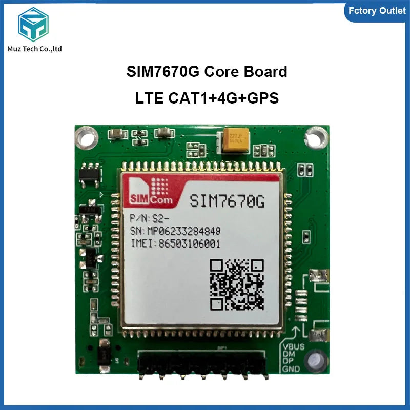 SIM7670G SIM7672G Development Core Board 4G+GNSS LTE CAT1 Module Global Bands Breakout Kit with Antenna Support LTE-FDD/LTE-TDD