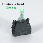 XB4 22mm Emergency Stop Button Switch Double Button Switch with Light Momentary Self Reset Mushroom Power Push Button Switch 10A
