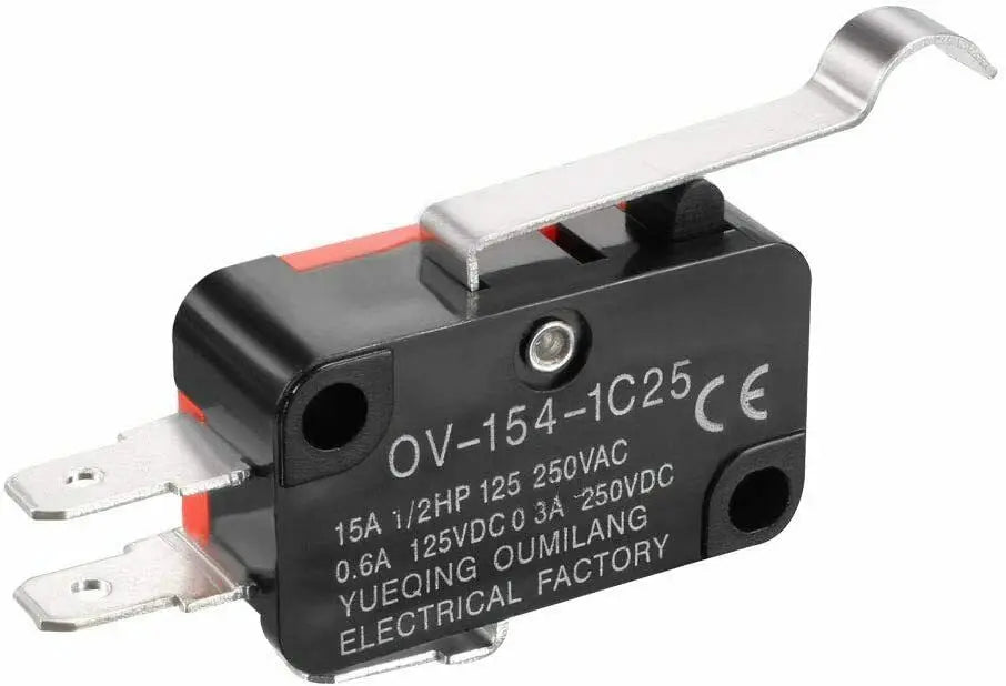 V-15 V-151 V-152 V-153 V-154 V-155 V-156-1C25 Micro Switch 16A 250VAC SPDT Momentary Travel Limit Switch 1NO1NC Lever Roller