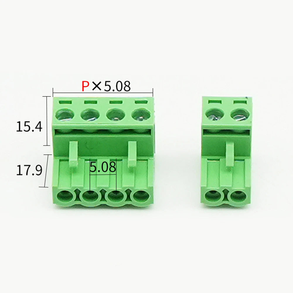 5/10PCS 2EDGK 5.08mm Pitch Plug-in Terminal Block 2-12 Pin PCB Board Wiring Connector Socket Plug