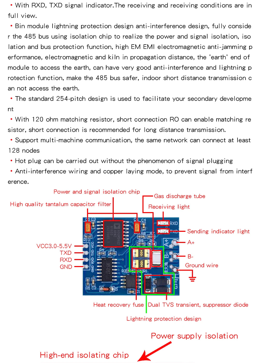 1-10Pcs RS485 RS232 MAX485 TTL CAN to Serial Port Conversion Module Level Convertor Board 232 Turn UART 3.3V 5V MAX485CSA RS-485