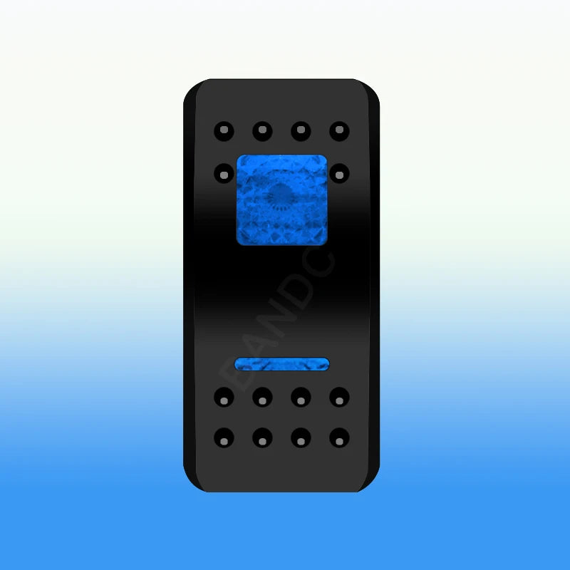 Blue Led Winch IN OUT Momentary Rocker Switch 7 Pin (ON)-OFF-(ON) DPDT Reverse Polarity 3 Way Toggle Switch for Car UTV ATV RV