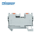 10Pcs PT6 Push-in Terminal Block Din Rail 6mm² Screwless Spring Feed-Through Connector Wire Electrical Strip Plug PT-6 PT 6