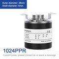 AUCHTEL 38mm Incremental Rotary Encoder 8mm Half Hollow Shaft Photoelectric Optical Switch 10-1024-1800-2500-3600 PPR 5-24VDC