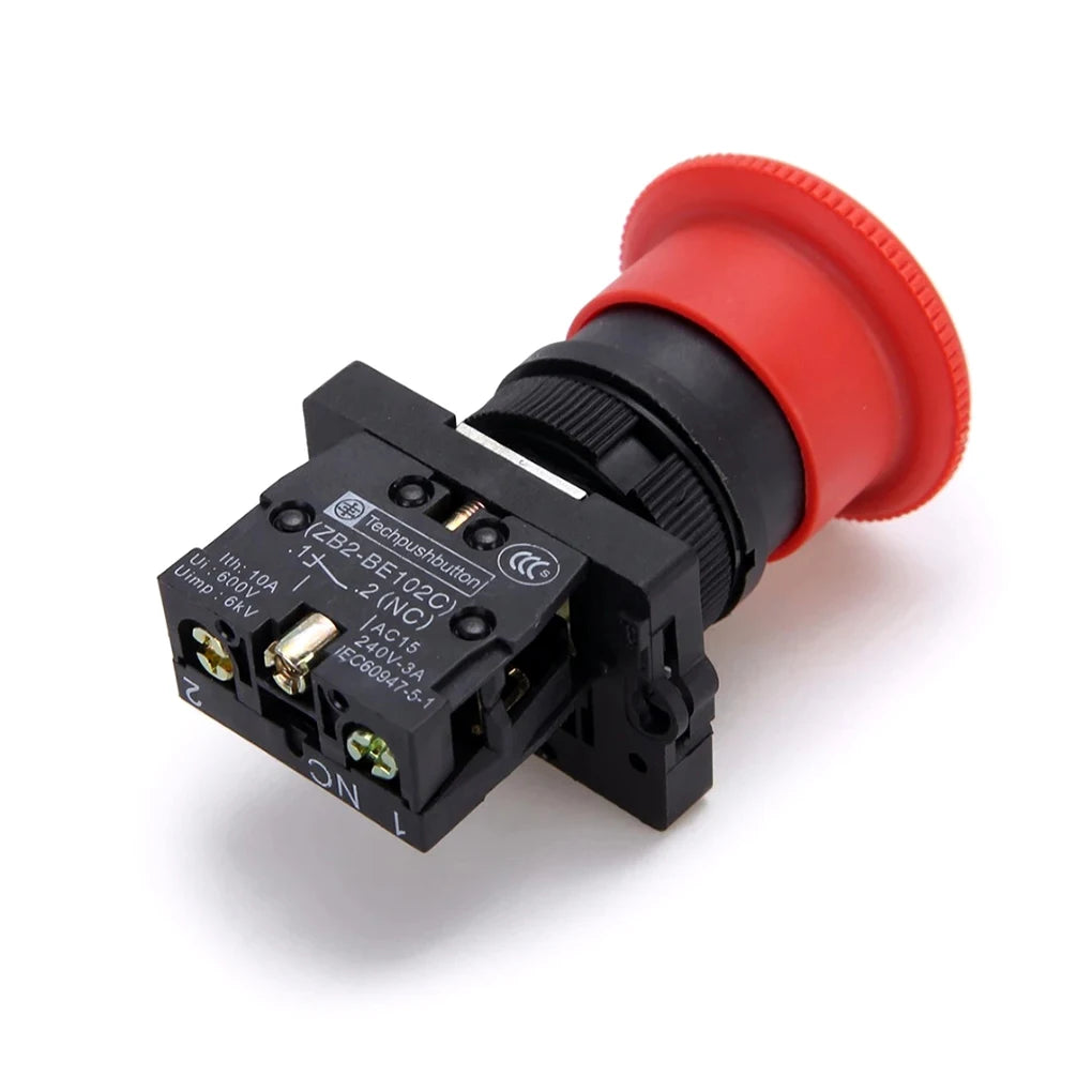 Electrical Equipment Emergency Stop Switch Rotating Reset Constant Close Push Button Control Switches 22mm Mounting Hole Machine