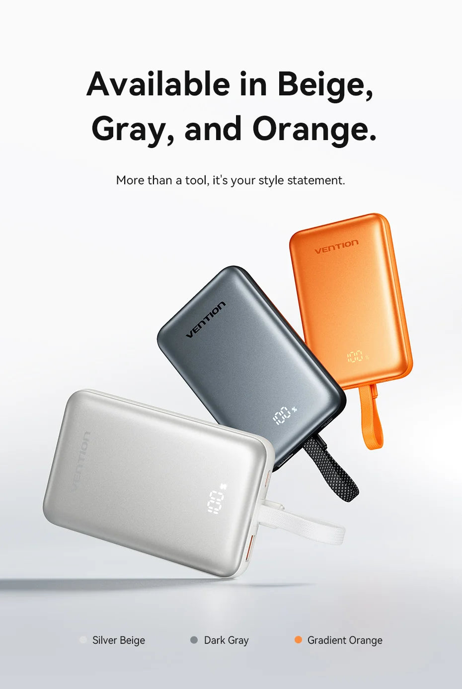 [CCC Certification] Vention Magnetic Power Bank 22.5W 10000mAh Portable 3C Powerbank 15W Wireless Fast Charger for iPhone 17 16