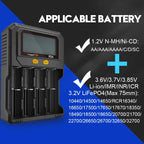POWERKAN PD4 Smart Battery Charger with LCD Display Capacity Test for 18650 21700 26650 Li-ion Ni-MH Rechargeable Batteries