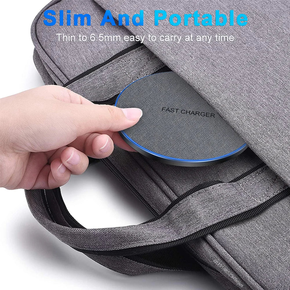 Wireless Charger Pad for iPhone 17 16 15 Pro Max Samsung Galaxy S26 S25 S24 Ultra-Thin Fast Wireless Induction Charging Station