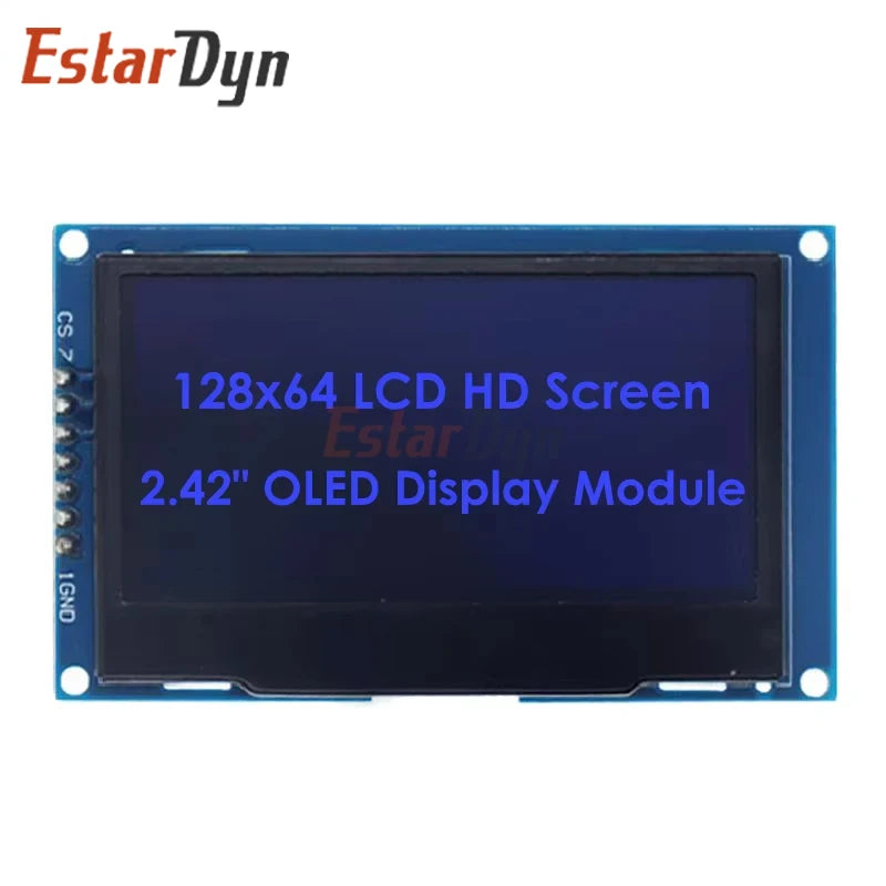 EstarDyn 2.42 Inch LCD 128x64 SSD1309 4 Pin IIC / 7 Pin SPI Serial Interface OLED LCD Display Module
