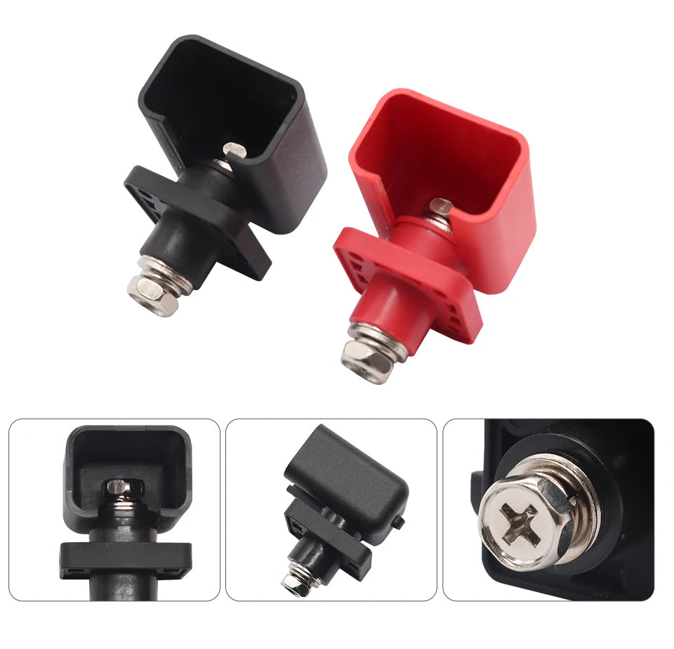 OMCH Red/Black Through Wall Type Copper Terminal Connector 120A 200A High-Current Lithium Battery Energy Storage Terminal