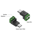 Type C/Micro Female To 2 Pin Terminal Block Solderless Charging Connector 5V USB C Screw Terminal Solderless Plug OTG Adapter