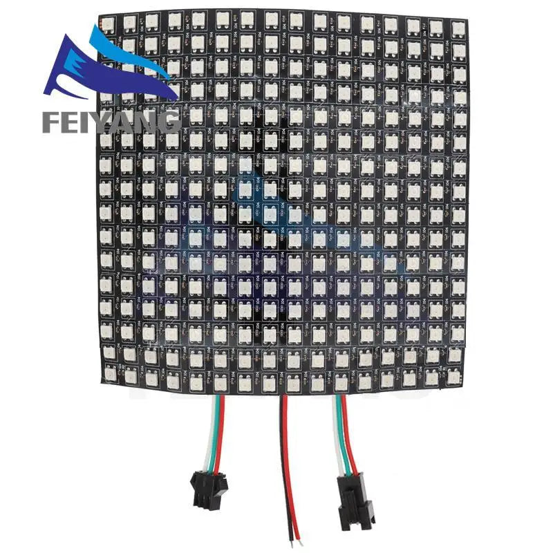 WS2812B RGB LED Digital Flexible Individually Addressable Panel Light WS2812 8x8 16x16 8x32 Module Matrix Screen DC5V 5050 RGB