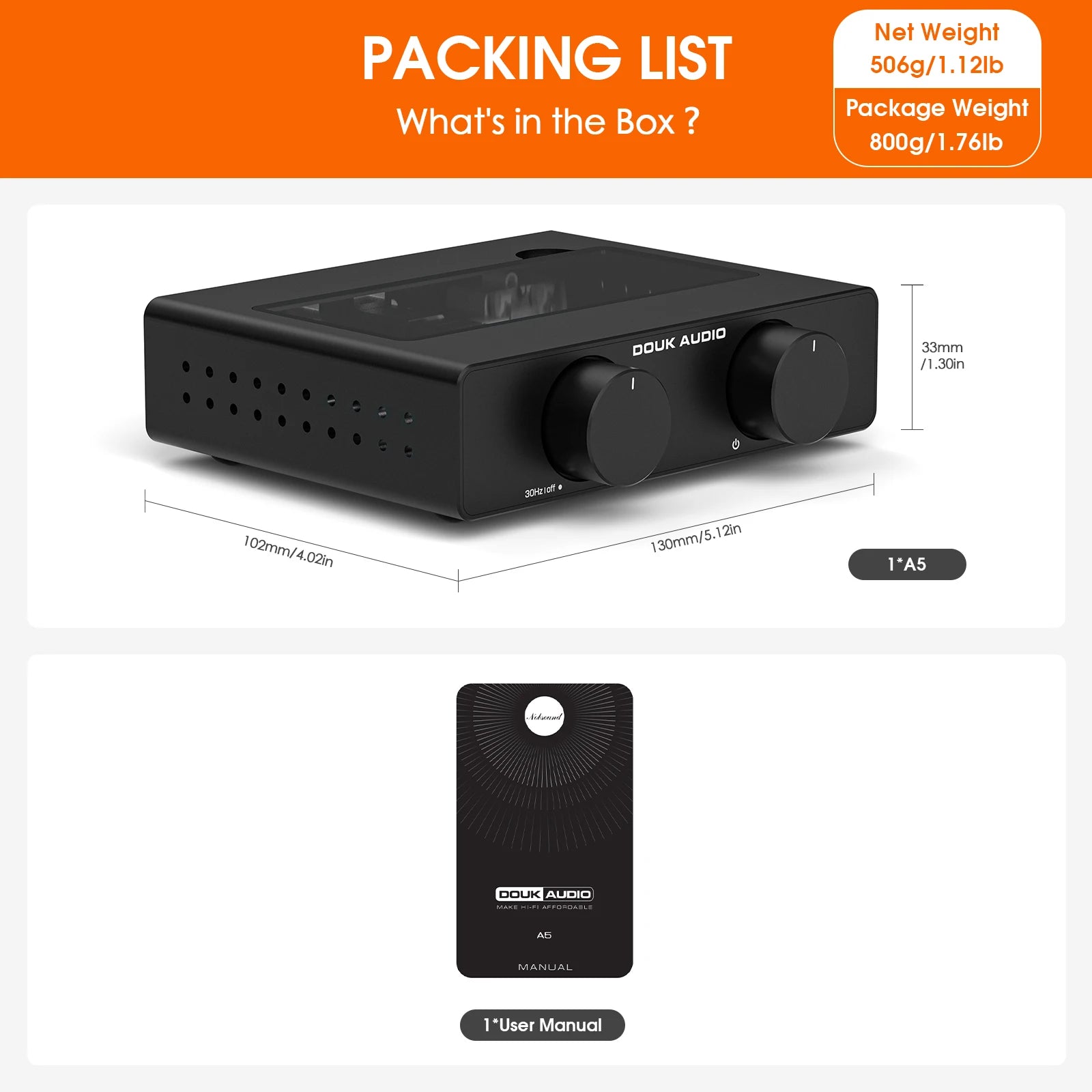 Douk Audio A5 Mini TPA3255 Digital Power Amplifier HIFI 300W Class D Home Stereo Speaker Amp
