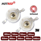 5-10pcs 1W 3W High Power LED IR 730nm 760nm 810nm 850nm 880nm 940nm 980nm 1050nm Diode Light Lamp for Night Vision CCTV Camera