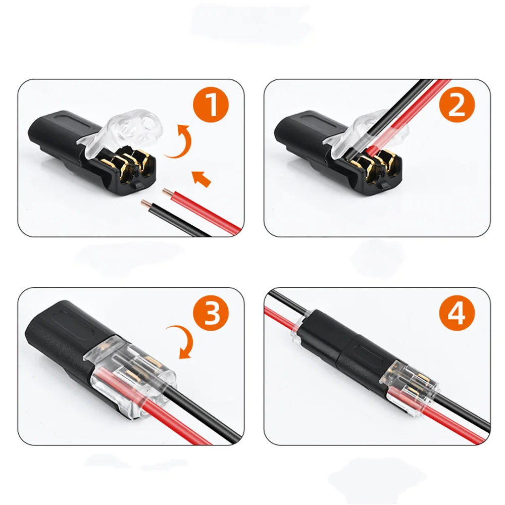 50PCS 2 Pin Waterproof Automotive Electrical Connectors Sealed Dustproof Wire Terminals for Car Wiring And Cable Connections