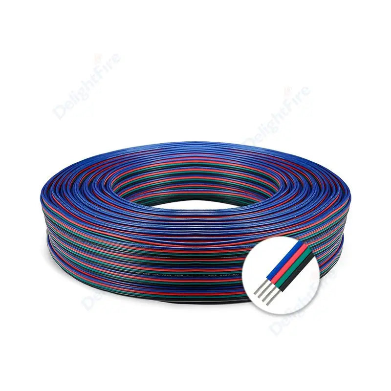 5-100m LED Cable 18 20 22AWG Hookup Wire 6 5 3 2 4pin RGB Extension Cable For LED Strip WS2812B Pixels Light SM JST Connectors